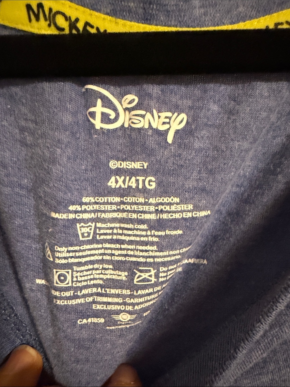 Disney Blue Heather 'Imagination' Mickey Mouse Graphic Tee with Yellow Accents - Picture 2 of 4